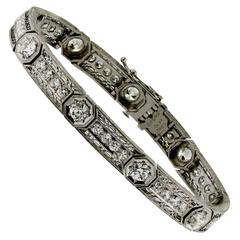 Very Fine Bailey Banks & Biddle Art Deco Platinum and Diamond Bracelet 