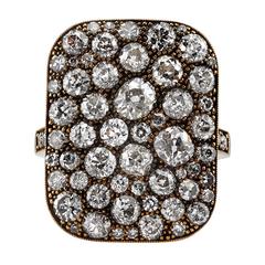Old European Mine and Cushion Cut Diamond Ring 3