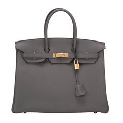 Hermes Etain Clemence Birkin 35cm Gold Hardware