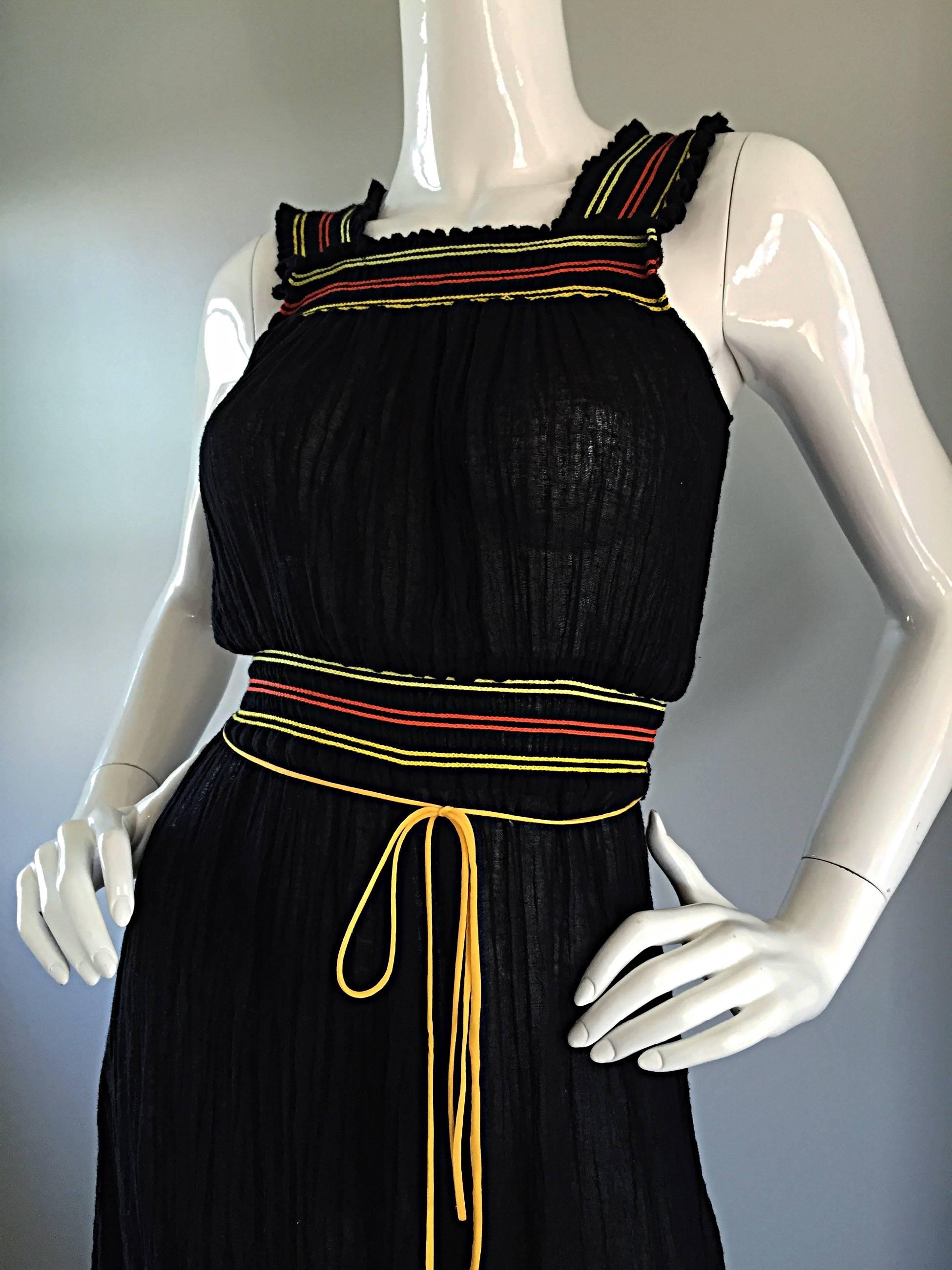 Chic Miguelina for Bergdorf Goodman Black Cotton Maxi Dress  2
