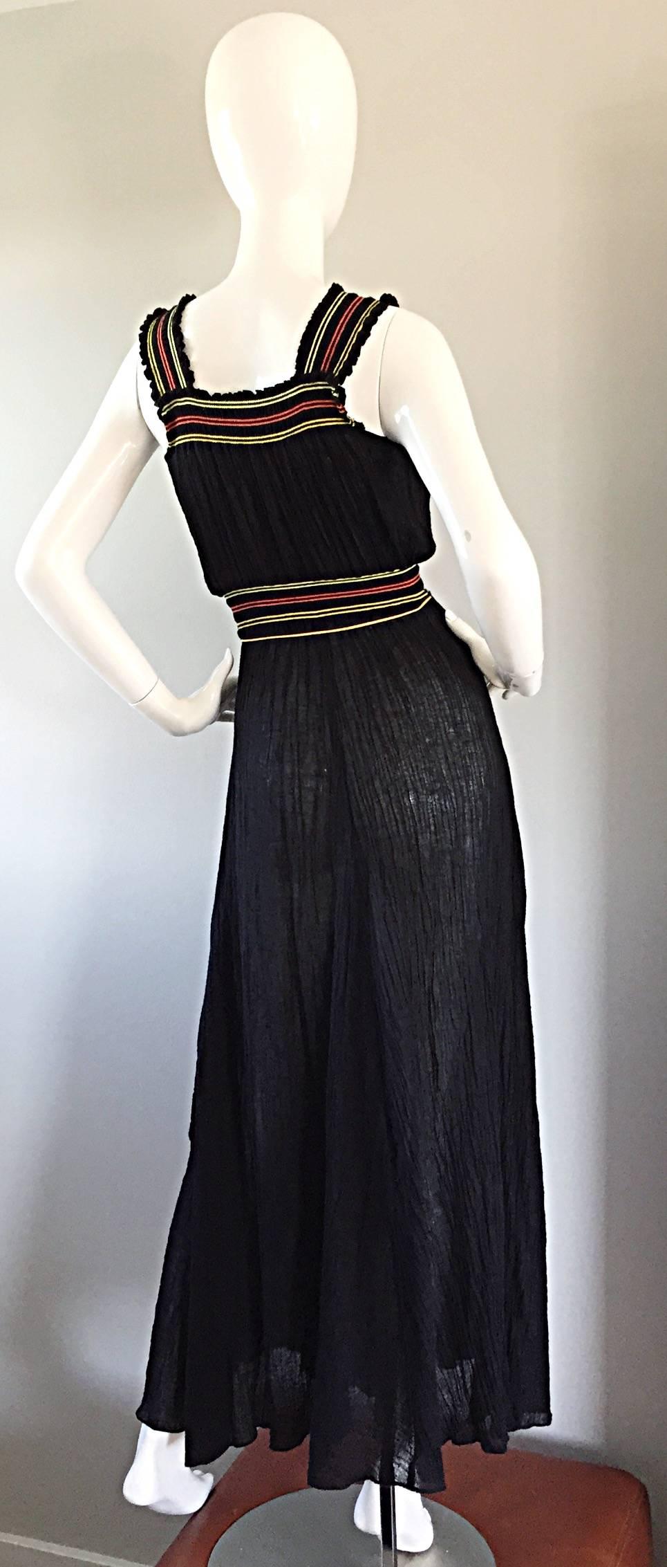 Chic Miguelina for Bergdorf Goodman Black Cotton Maxi Dress  1