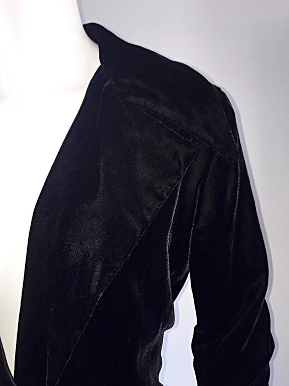 60's Black Velvet Jacket with Fur Collar main image 0