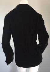 Chic 1960s 60s I. Magnin Black Silk Velvet Vintage Jacket w/ Portrait Collar