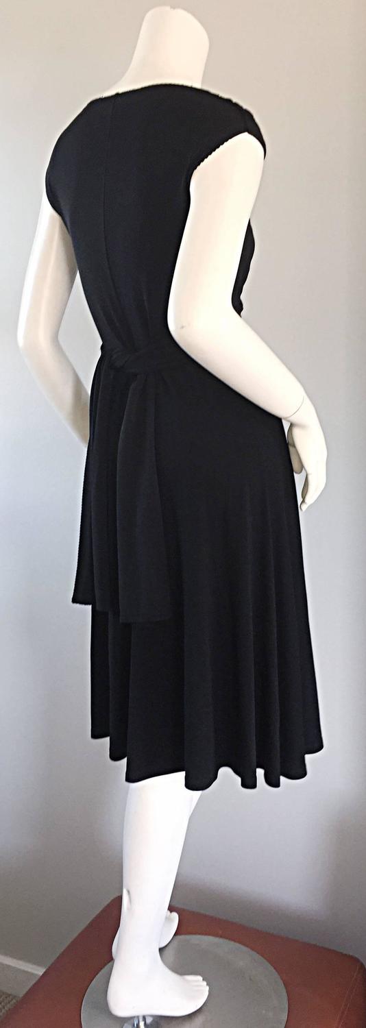 Michael Kors Collection Black Cap Sleeve Jersey Little Black Dress Size ...