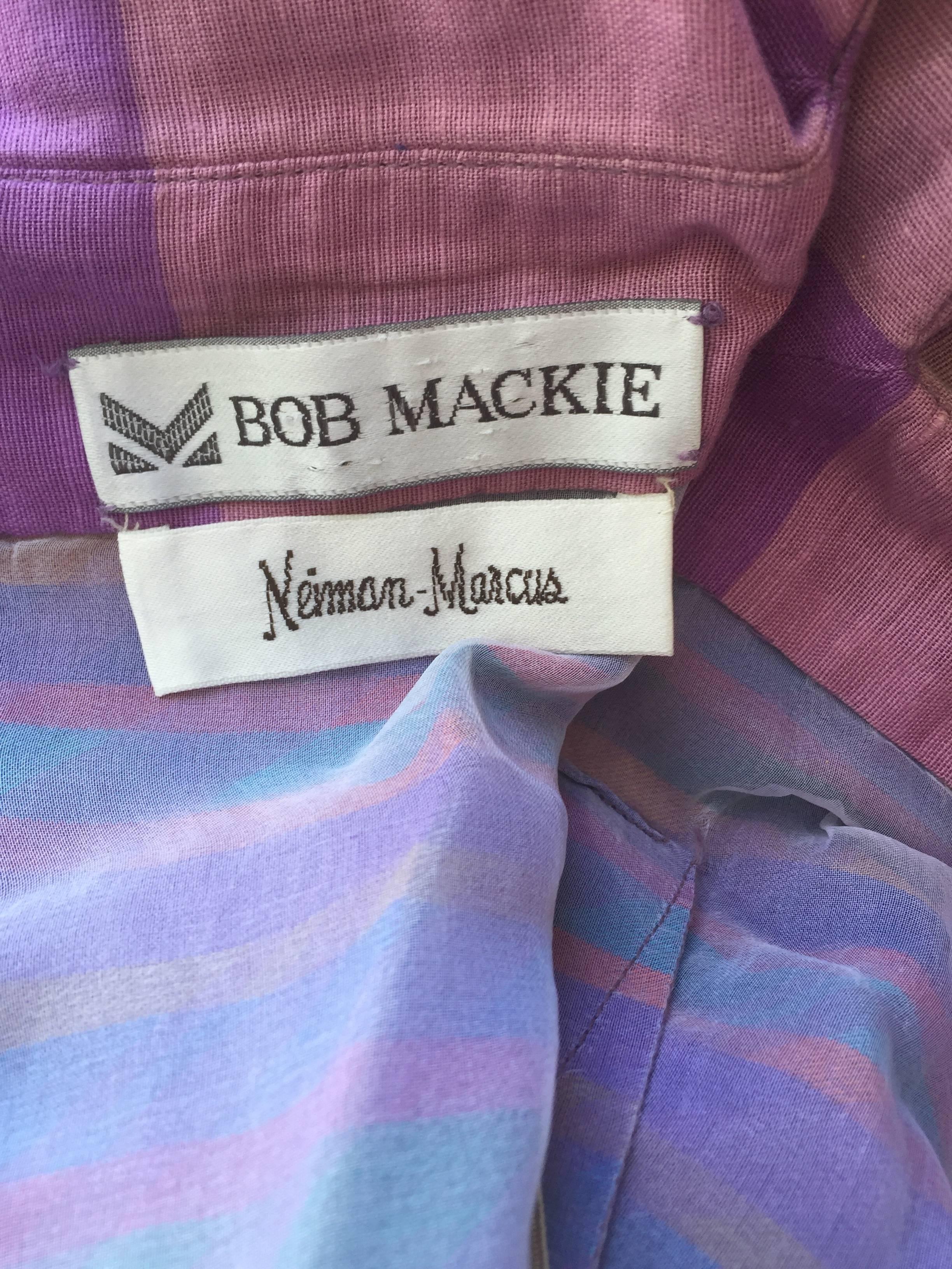 Bob Mackie For Neiman Marcus Important Cotton Plaid 50s Style Vintage Dress For Sale 1