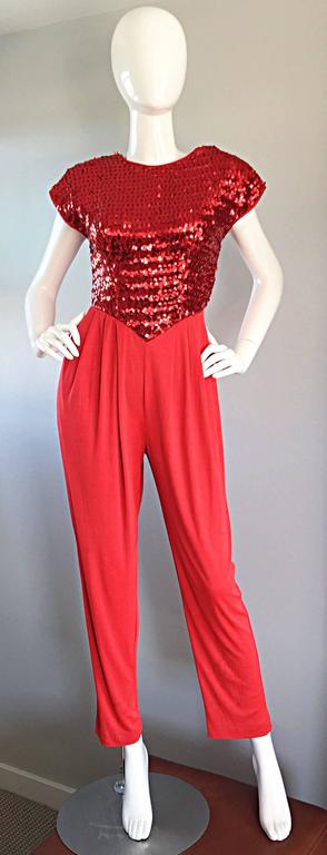 Lipstick Red Vintage Studio 54 Sequin + Jersey Jumpsuit Romper Onesie  Outfit at 1stDibs | studio 54 style jumpsuit, studio 54 jumpsuits, vintage  sequin jumpsuit