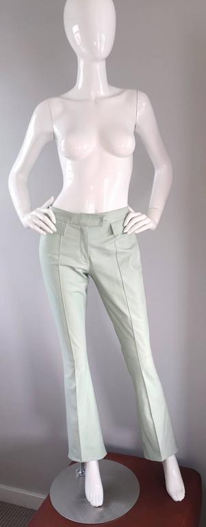 Vintage 90s John Galliano Size 4 Leather Flare Leg Pants Vintage 90s John Galliano Size 4 Leather Flare Leg Pants