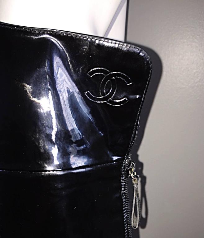 patent leather flat boot