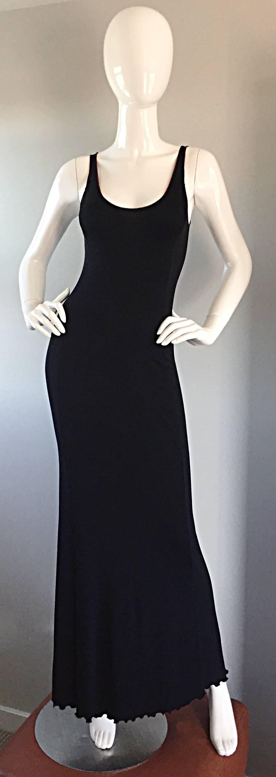Rare Vintage Stephen Burrows Sexy Black 1970s 70s Jersey Dress + Jacket  In Excellent Condition In San Diego, CA