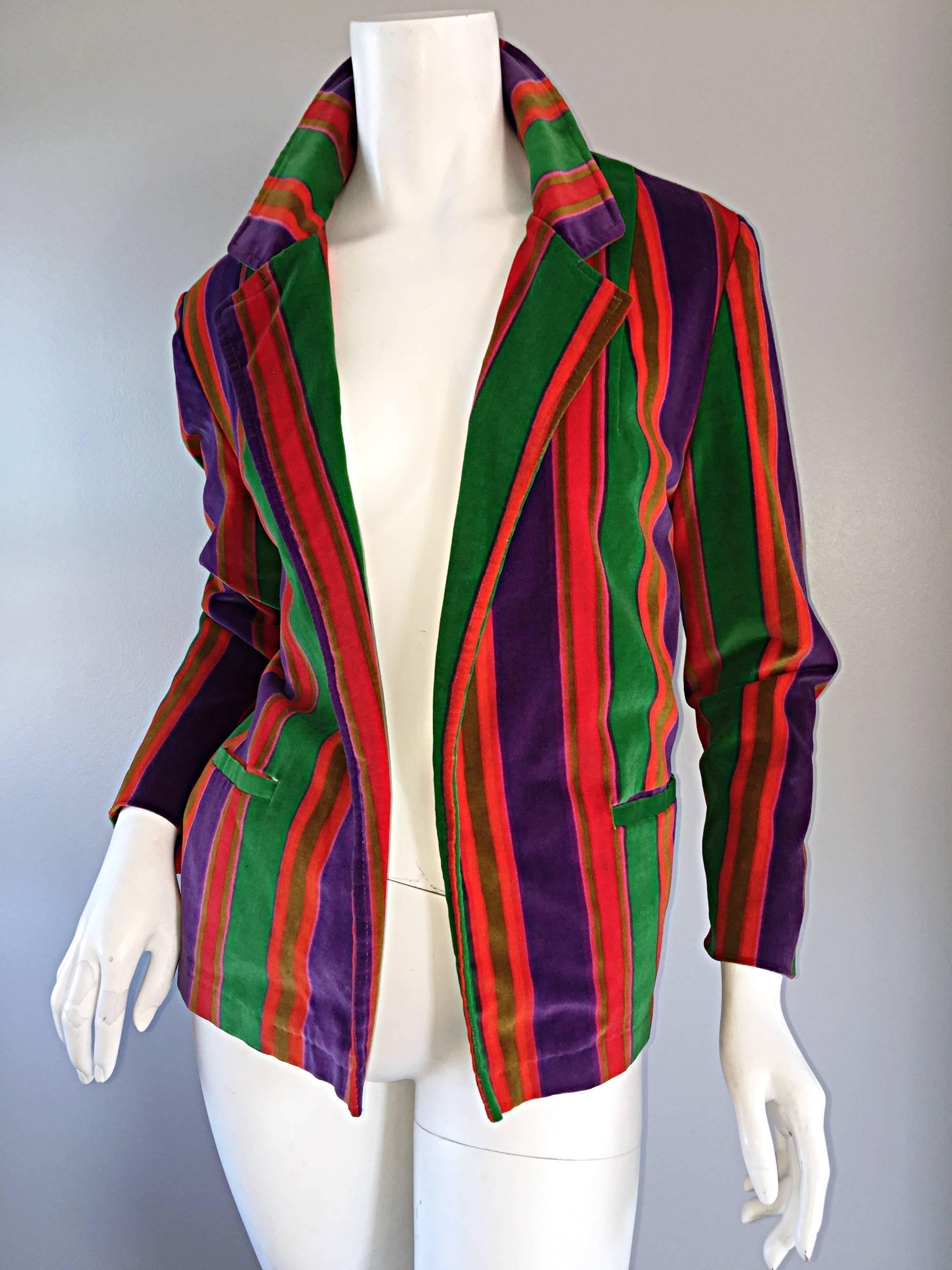 rainbow striped blazer