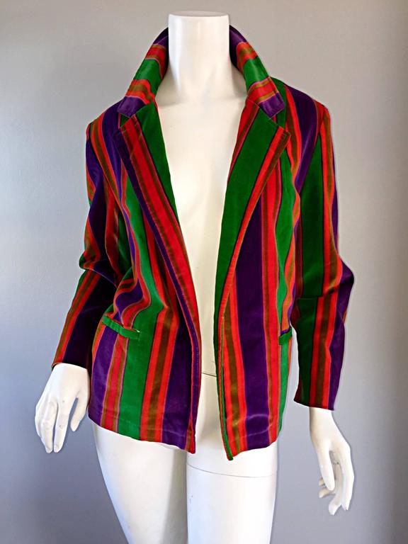 velvet striped blazer