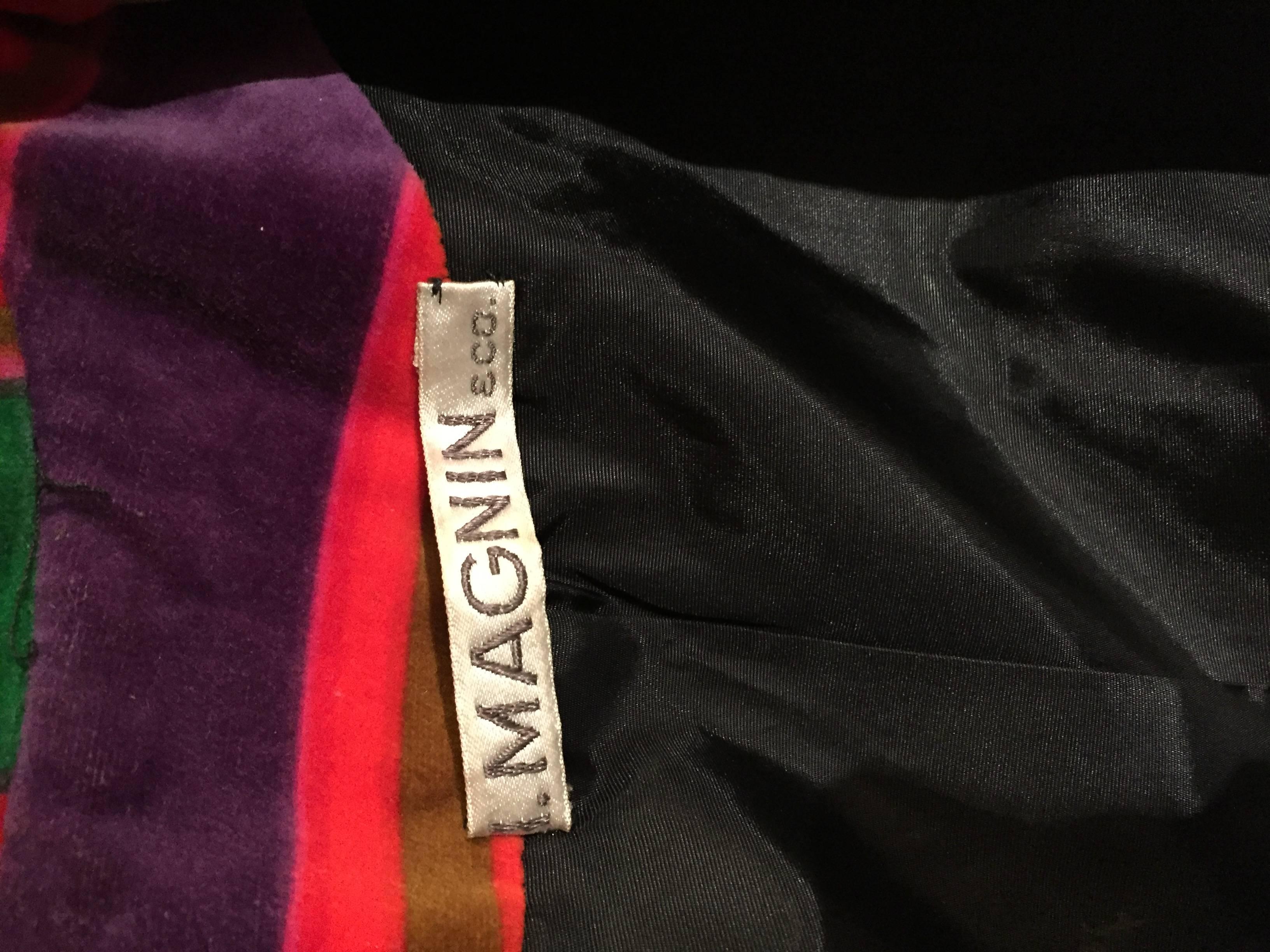 Wonderful Vintage I. Magnin 70s Rainbow Striped Velvet Blazer Jacket  1