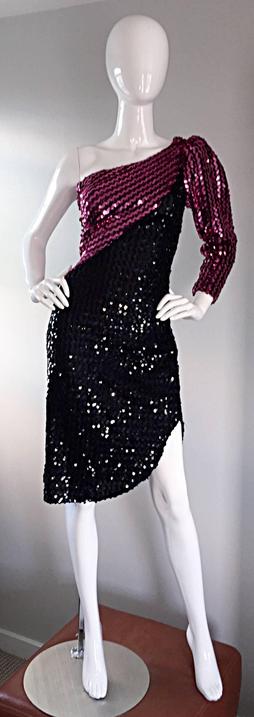 pink disco sequin dress