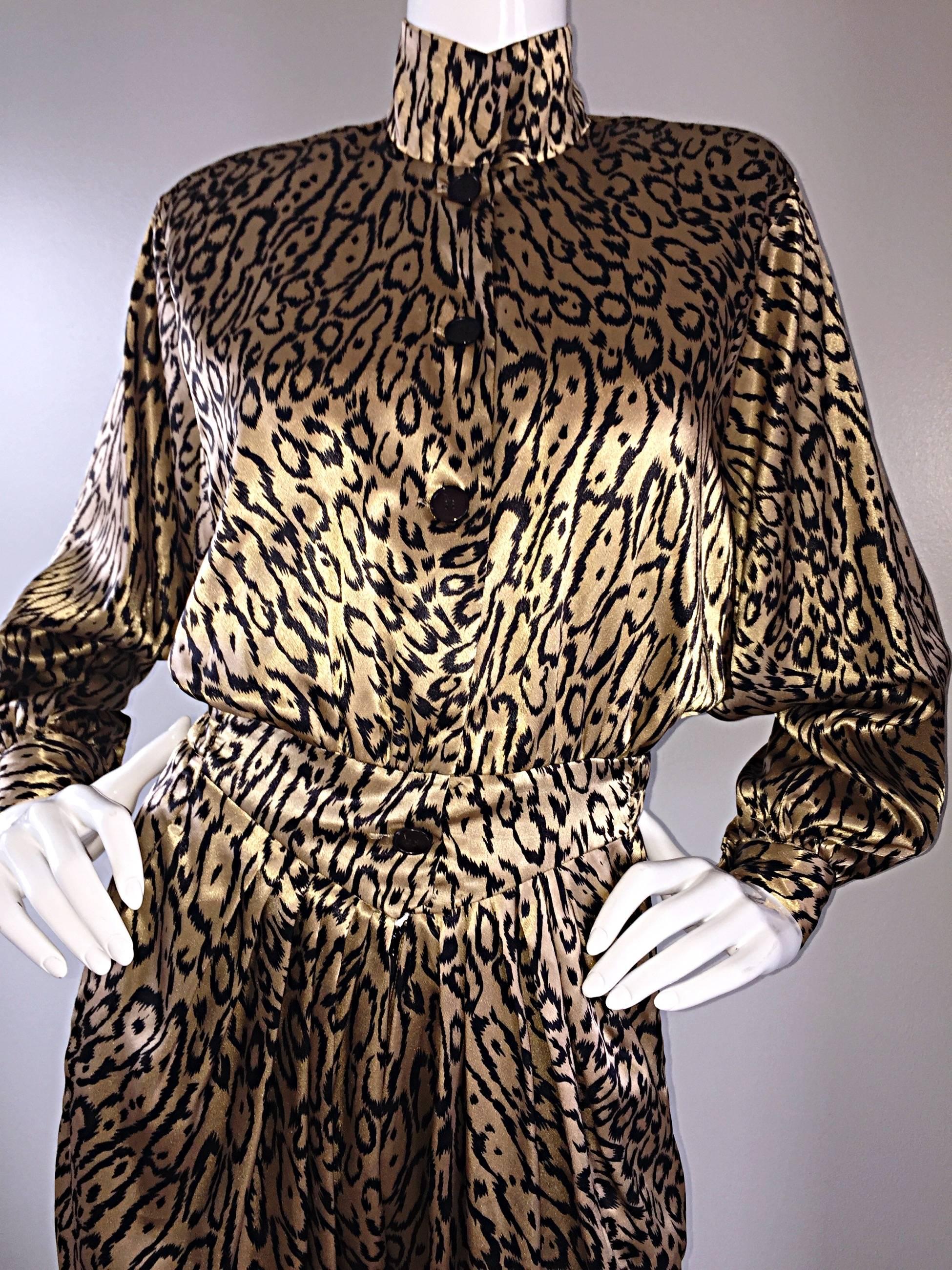 Incredible Vintage Robert W. Gates Leopard Cheetah Print Avant Garde Jumpsuit  3