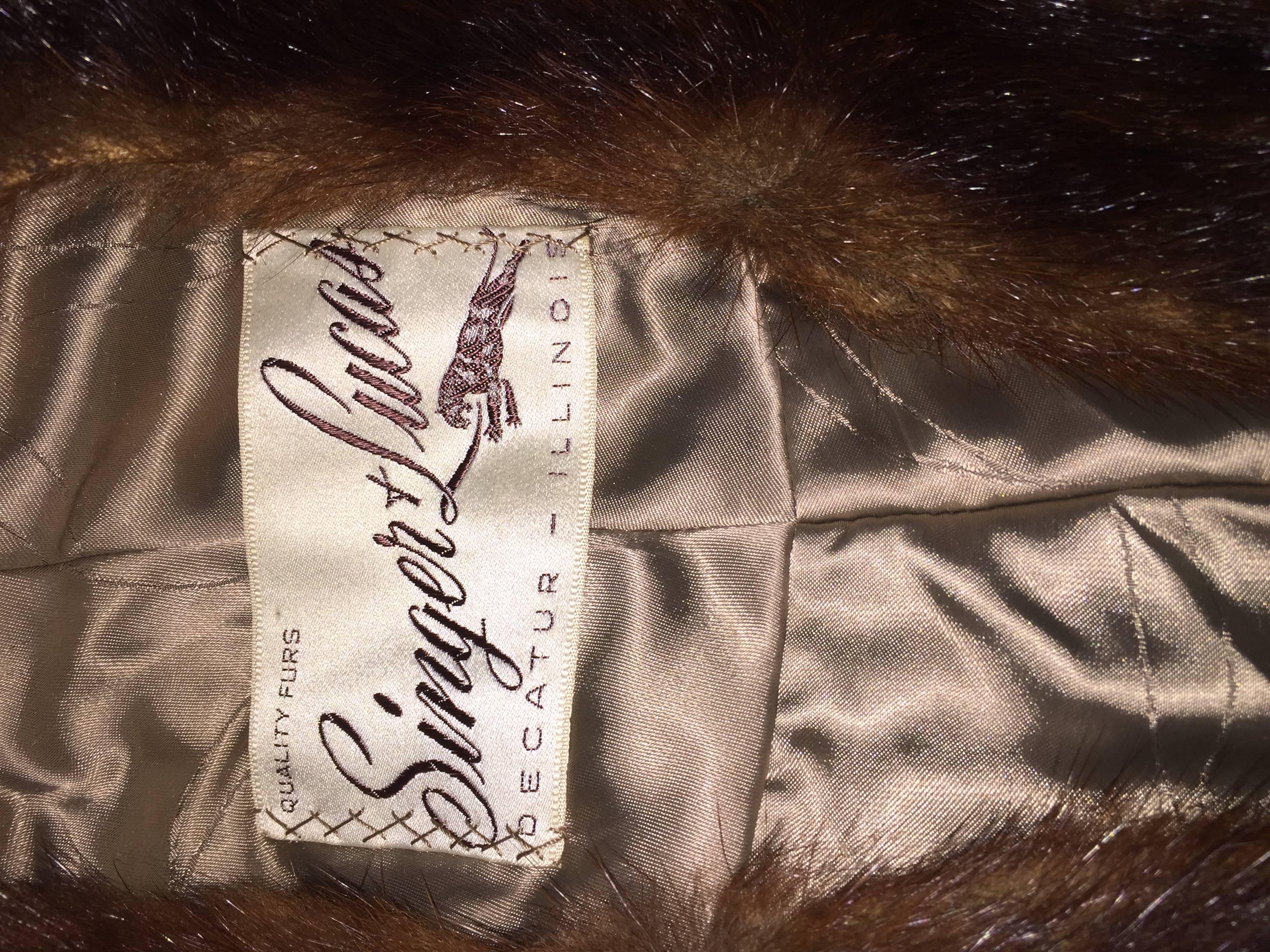 Beautiful 1950s 50s Vintage Beaver Fur Brown Shawl Stole Jacket 2