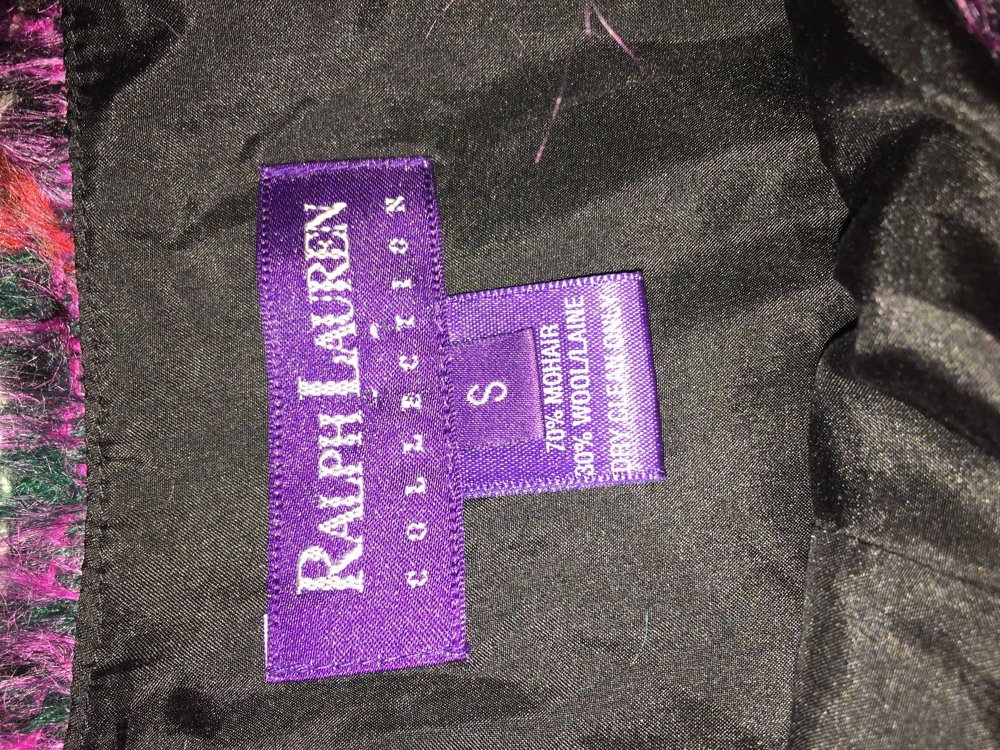 Vintage Ralph Lauren ' Purple Label ' Mohair Tartan Plaid Pink Blouse Top Jumper For Sale 2