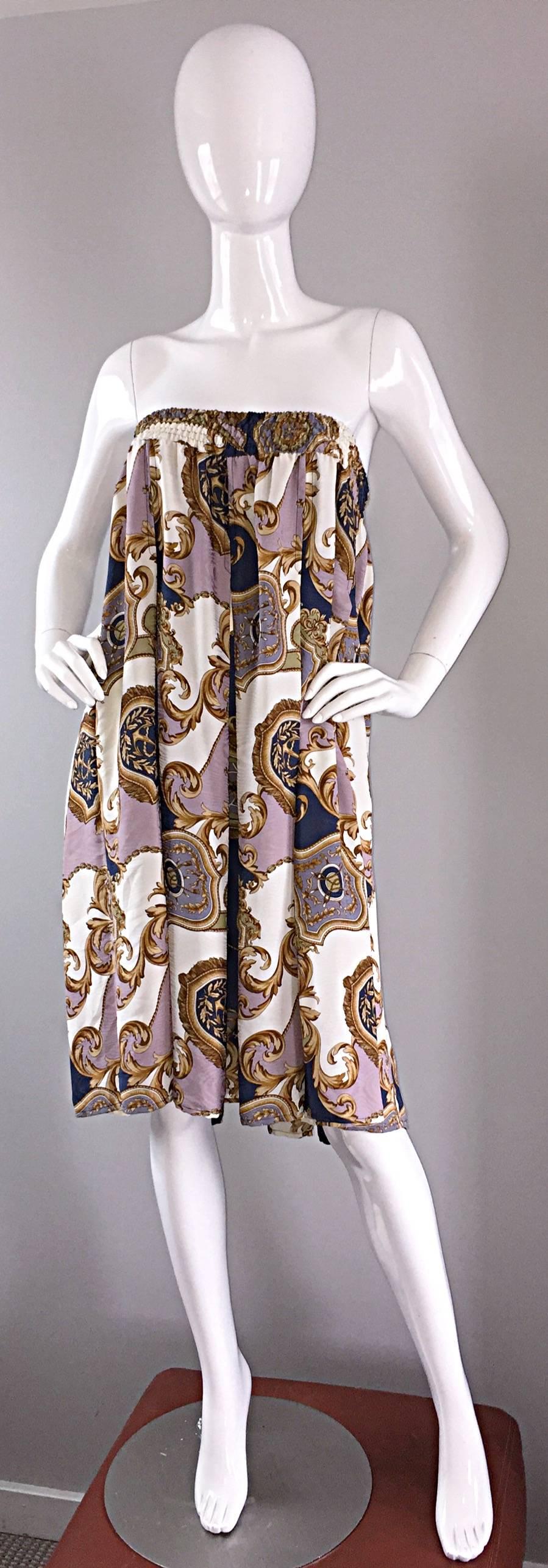 Women's Vintage Diane Freis Nautical Crest ' Anchor ' Maxi Skirt or Dress For Sale