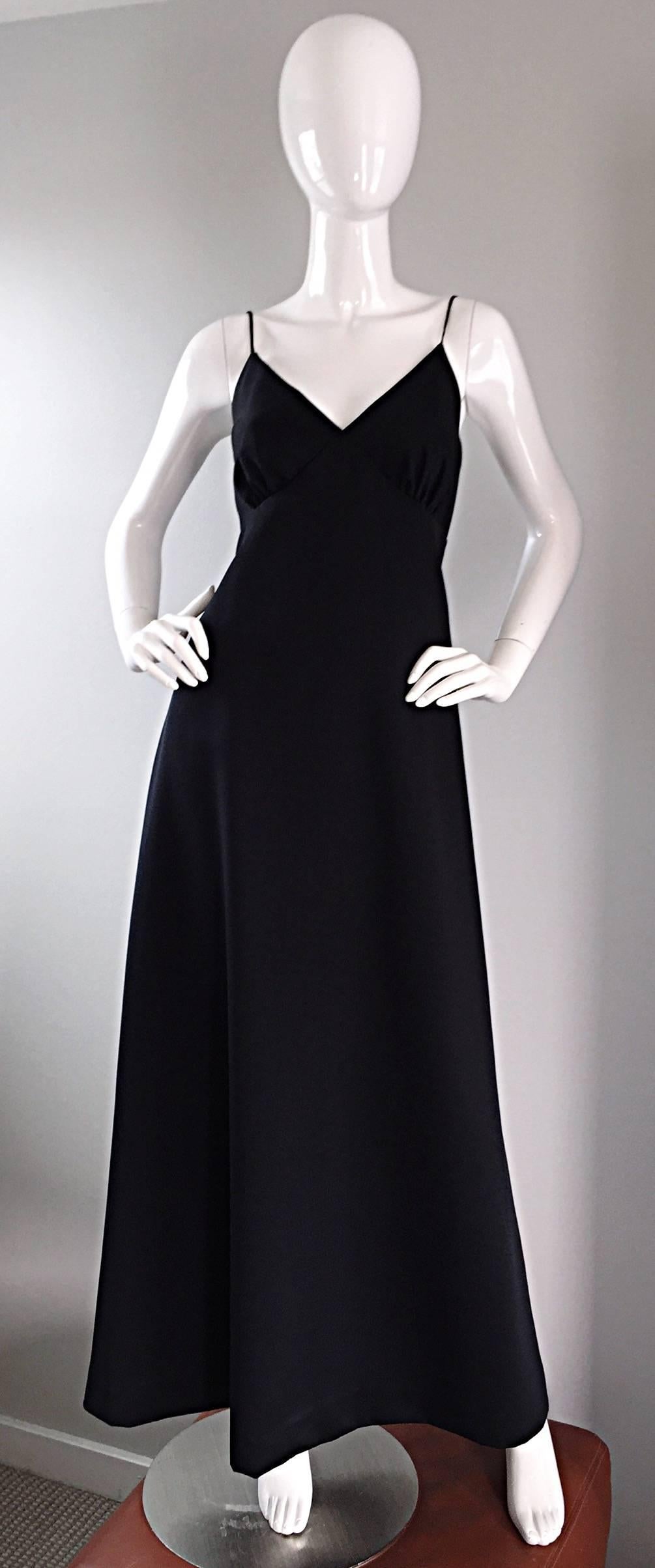 Sensational Vintage 1970s 70s Black Maxi Dress w/ Turquoise Jeweled Caftan Set 5