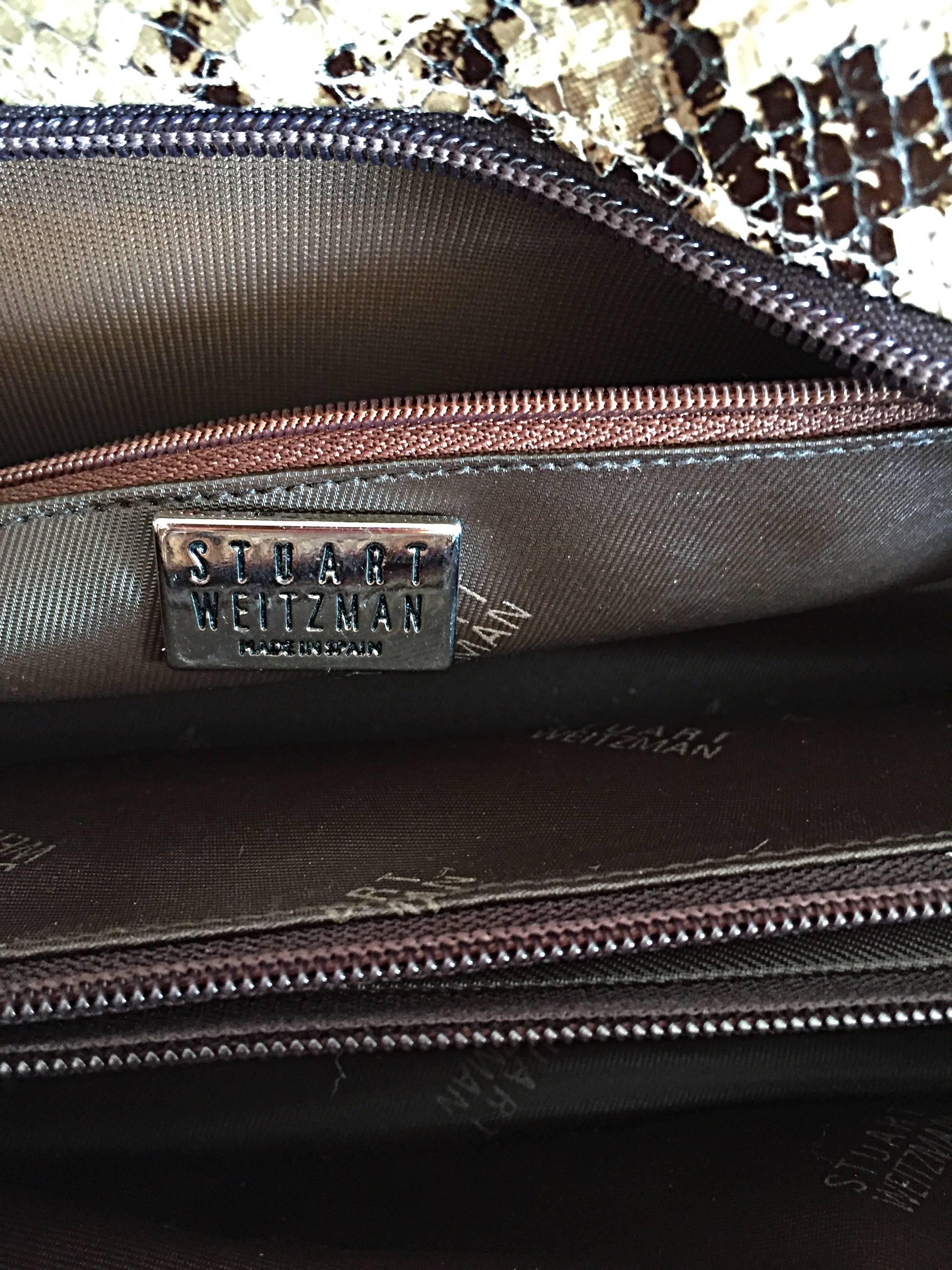 Chic New Stuart Weitzman Snakeskin Snake Python Print Leather ' Kelly ' Handbag 2