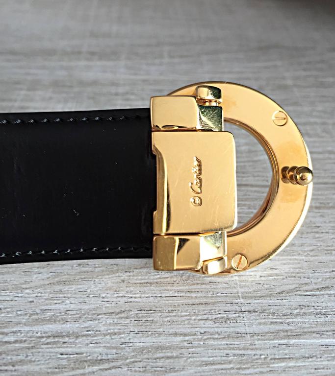 New Cartier Unisex Reversible Belt Brown + Black Two Tone Gold and