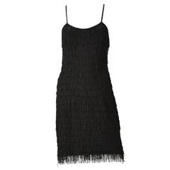 1950s Black Fringe Dress with Matching Fringe Bolero 11