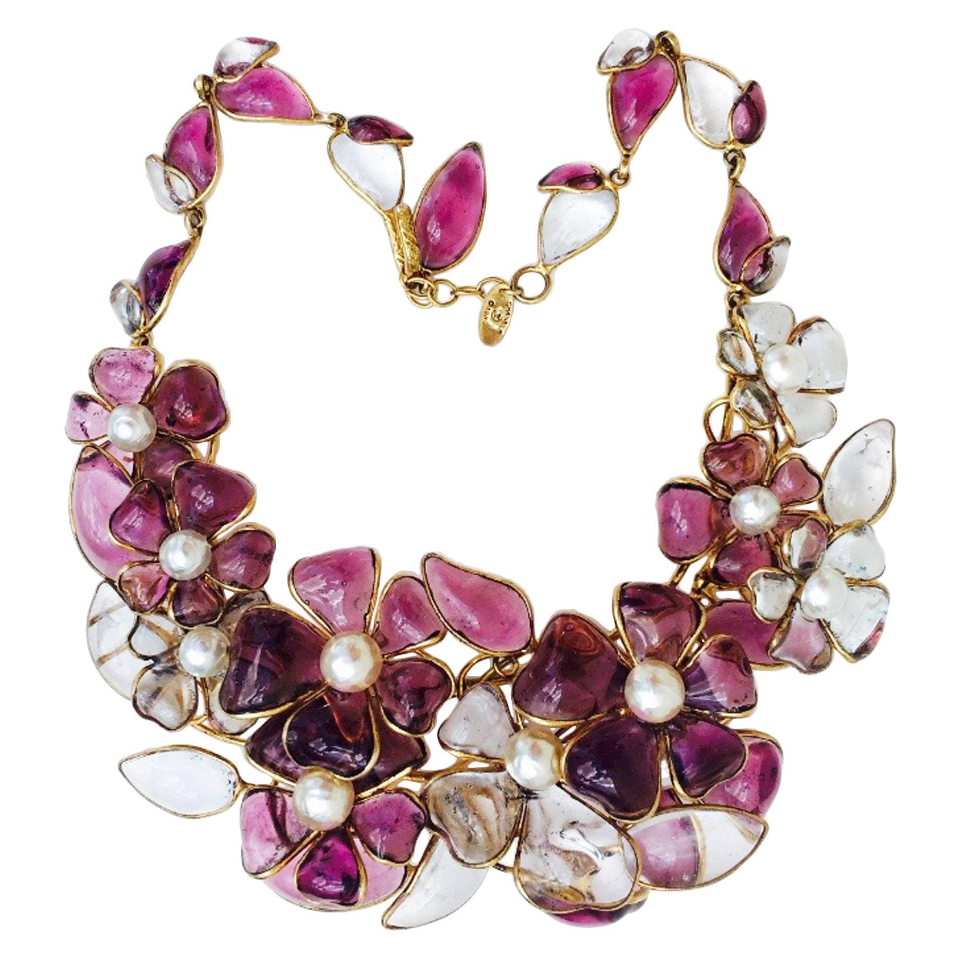 Maison Gripoix for Chanel Poured Glass Necklace, 1984