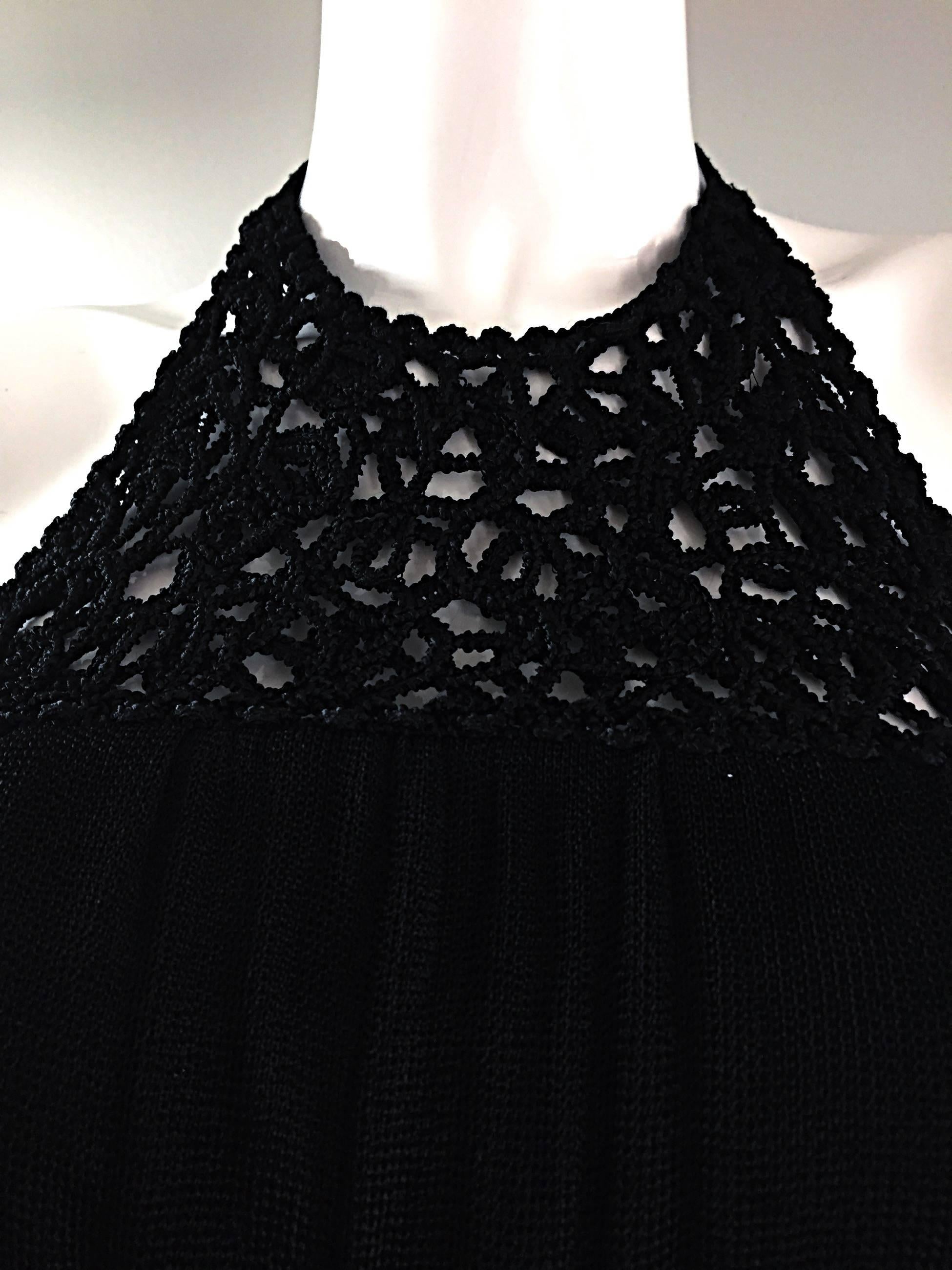 Gray Chic 1970s 70s Black + Silver Metallic Crochet Floral Print Vintage Maxi Dress For Sale