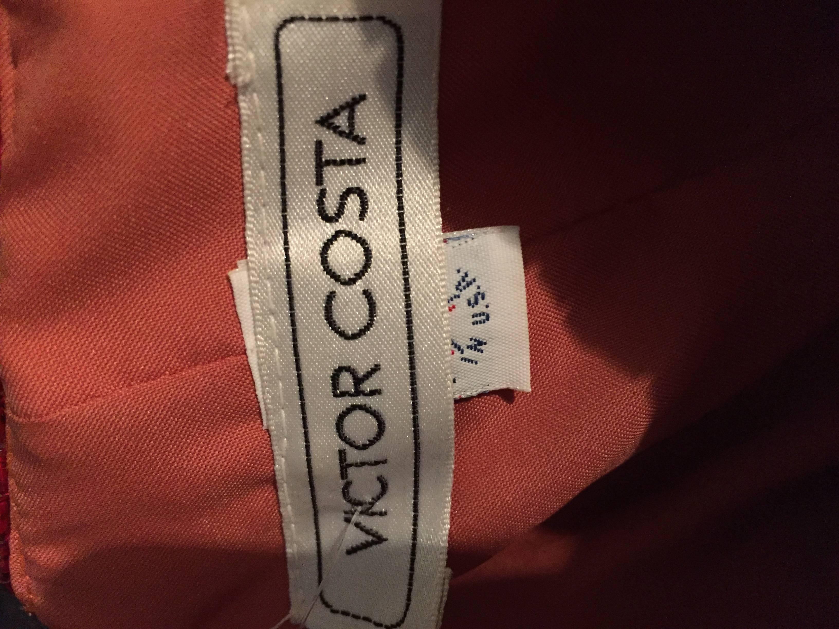 Beautiful Vintage Victor Costa !990s 90s Strapless Sequin Silk Dress 3