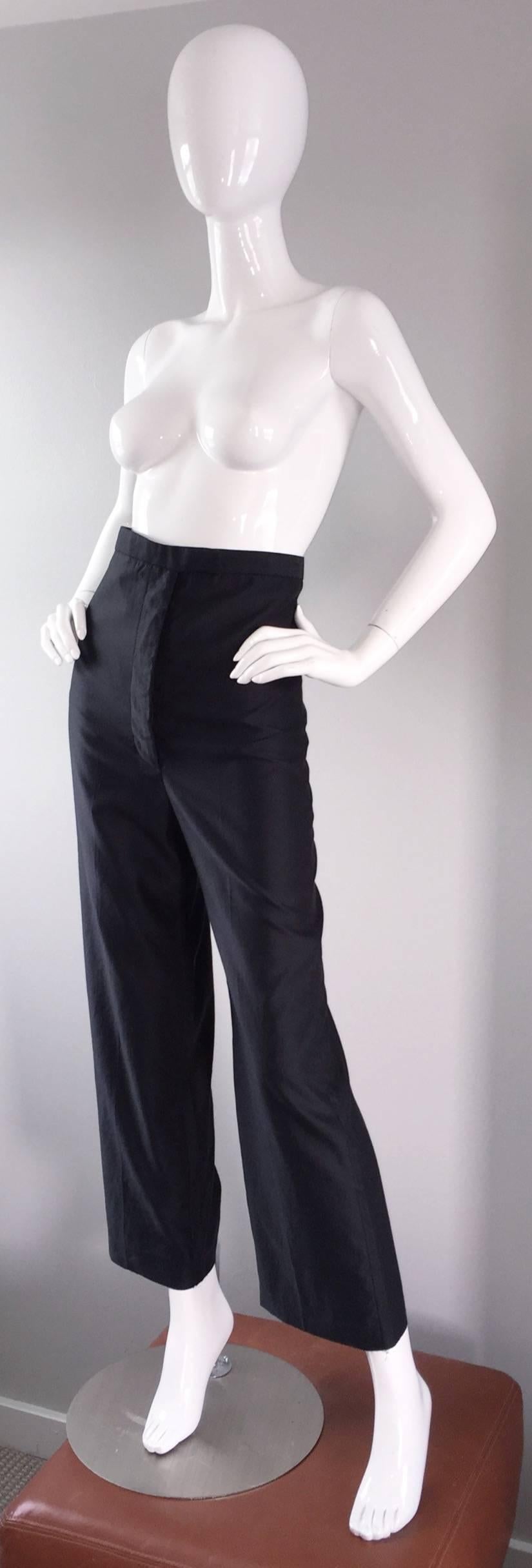 Noir Alexander McQueen - Pantalon noir taille ultra haute, rare et important, vintage, années 1990  en vente