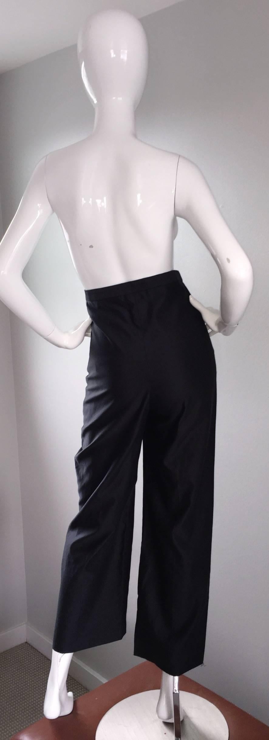 Important Rare Alexander McQueen Vintage 1990s Ultra High Waisted Black Pants  For Sale 1