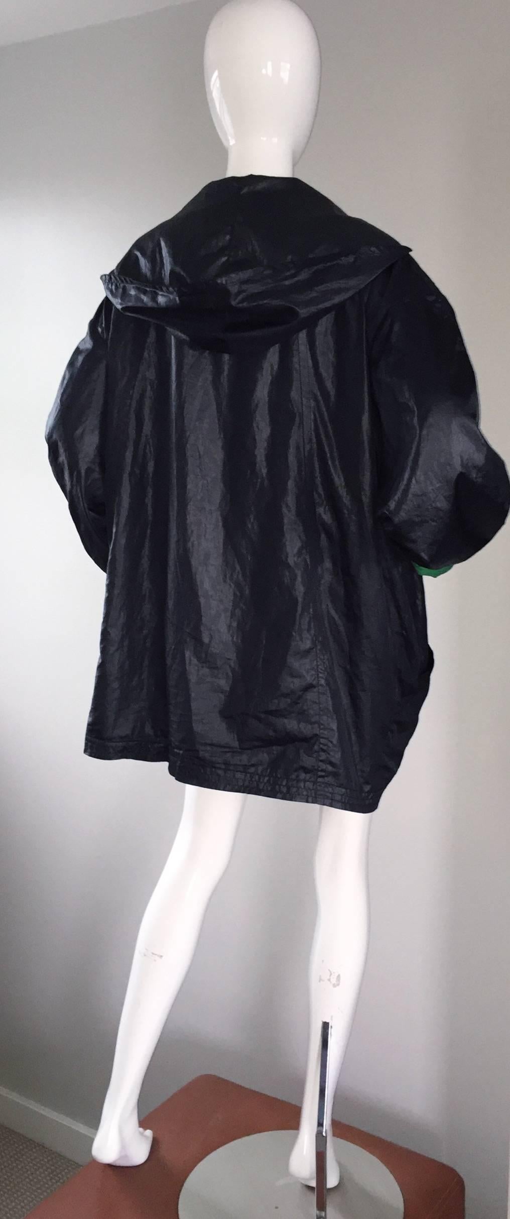 Vintage 1990s Jean Charles de Castelbajac Hooded Raincoat Rain Jacket / Coat For Sale 2