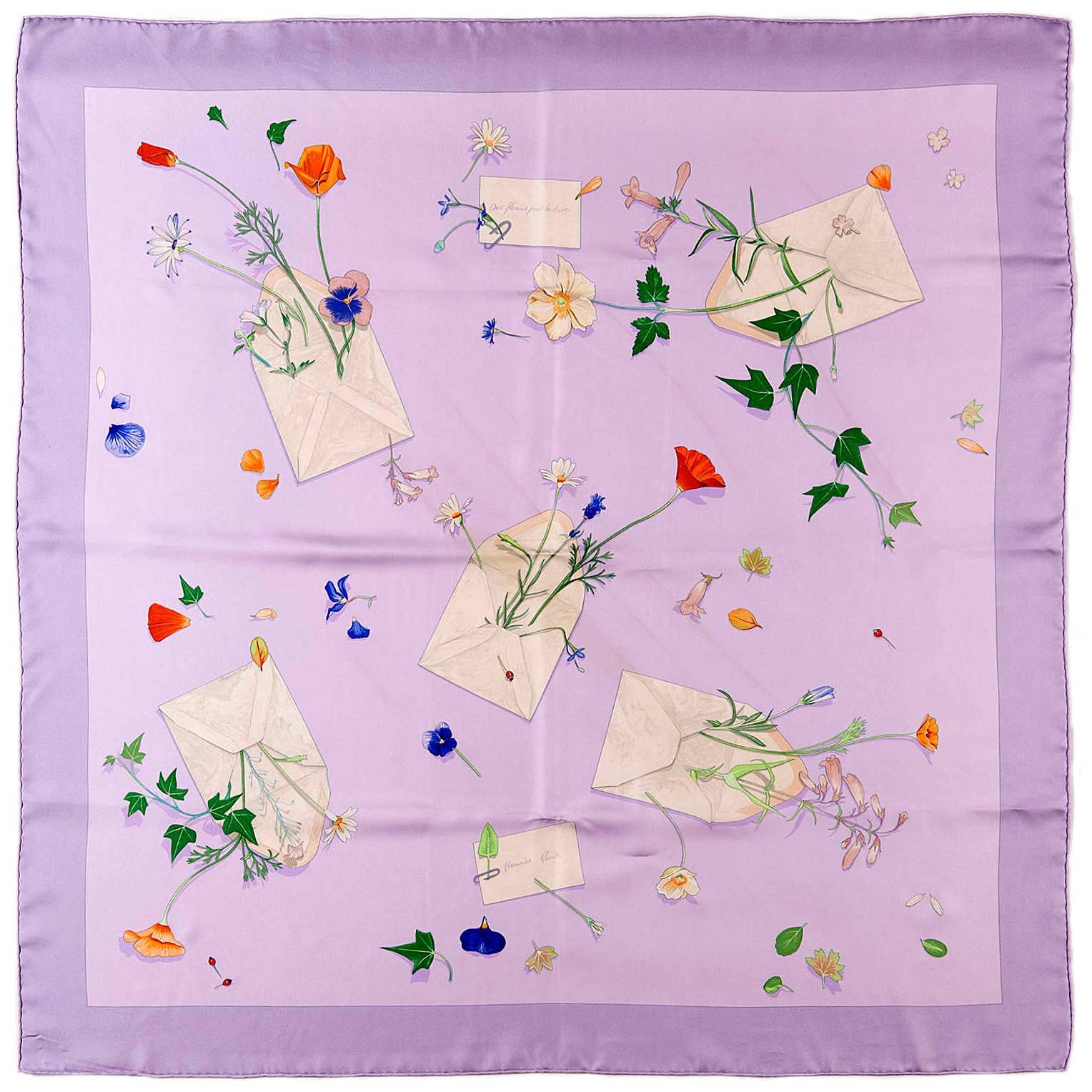 Hermes Silk scarf 'Des Fleurs pour le Dire' by Leigh P Cooke