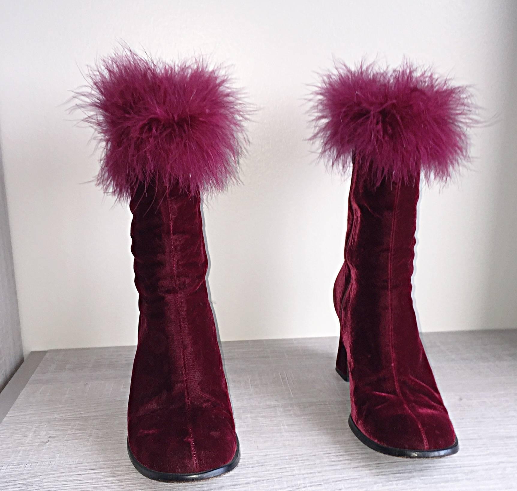 ostrich feather boots