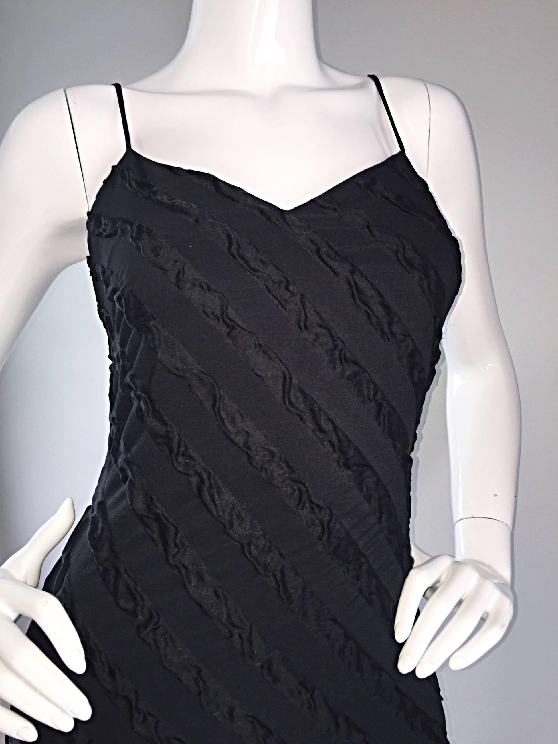 1950s Lilli Diamond Black Embroidered Vintage 50s Mermaid Bombshell Dress / Gown 5
