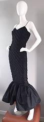 1950s Lilli Diamond Black Embroidered Vintage 50s Mermaid Bombshell Dress / Gown
