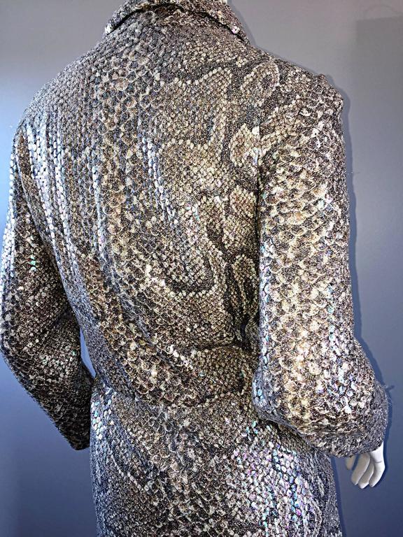 Amazing Adele Simpson Early 70s Vintage Snakeskin / Python Print Sequin ...