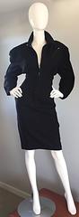Amazing Thierry Mugler Vintage Black Avant Garde Size 44 Wool Tailored Dress