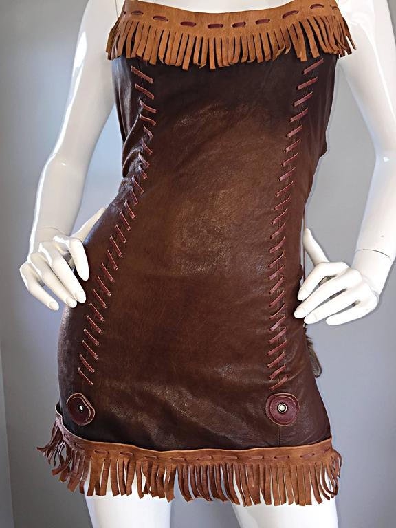 dsquared leather dress DSQUARED ZIPPED NAPPA LEATHER LONG DRESS Fashion Fall Wint