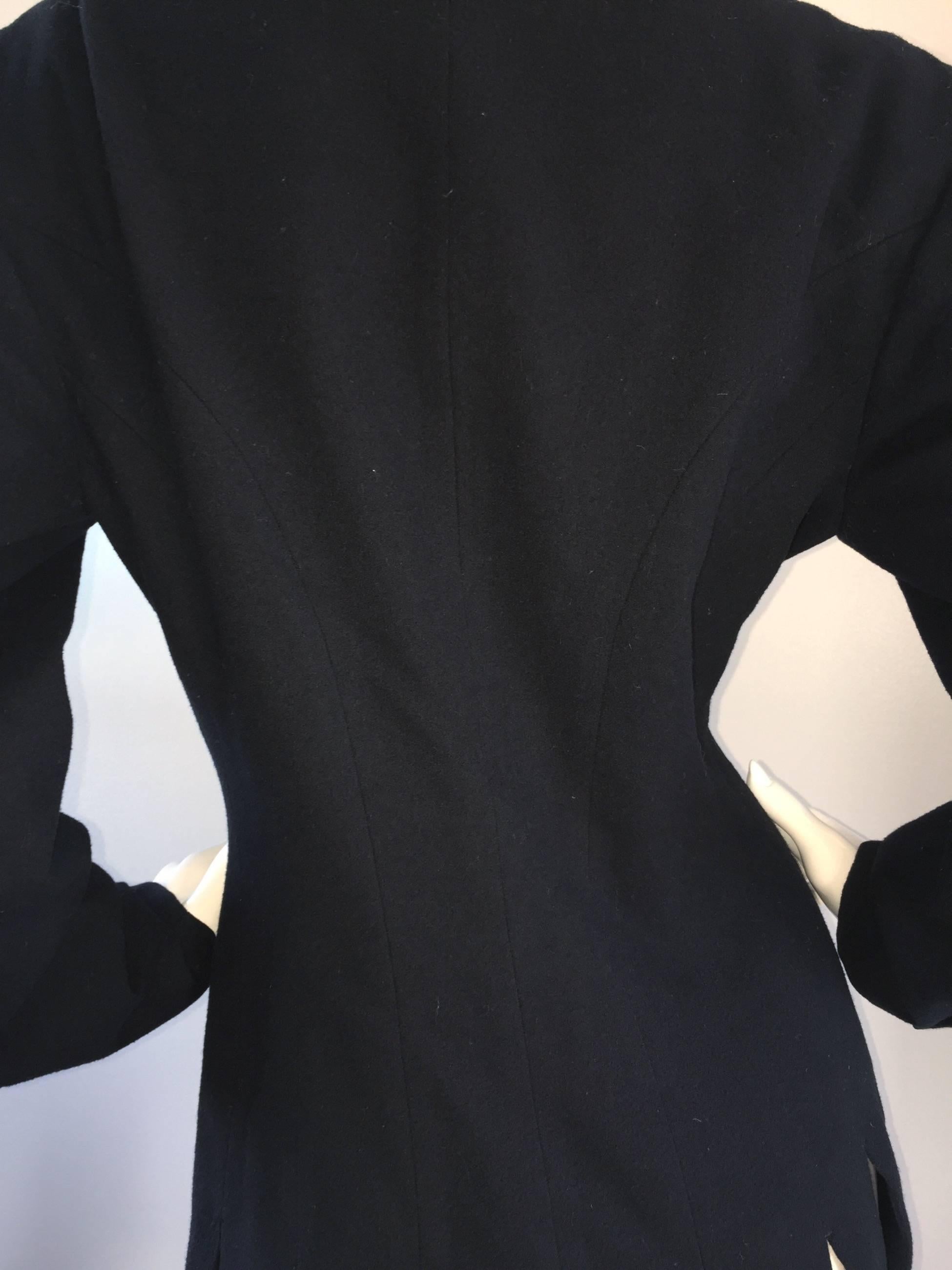 Seltene frühe Yohji Yamamoto Schwarze Wolle ' Waschsaum ' Vintage Jacke / Blazer im Angebot 2