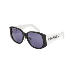 Chanel Black And White Logo Sunglasses