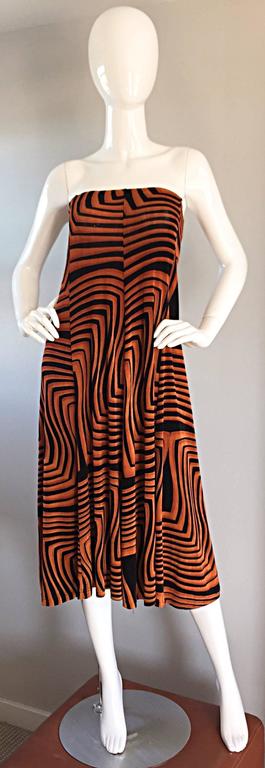 Vintage Jean Paul Gaultier 90s 3 - D Burnt Orange + Black Jersey Skirt ...