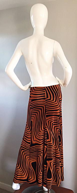 Vintage Jean Paul Gaultier 90s 3 - D Burnt Orange + Black Jersey Skirt ...