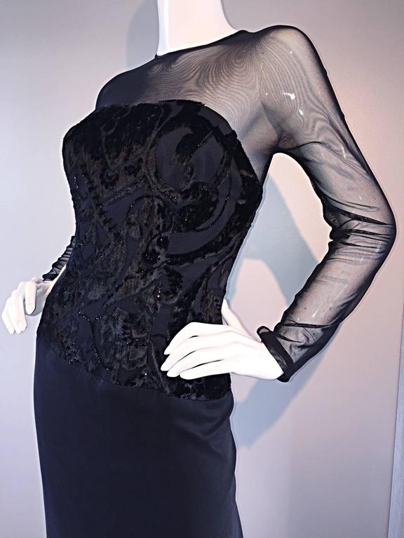 Michael Casey Couture Silk Gold Beaded/Sequined Sleeveless Cross Back Fitted Full-Length Gown