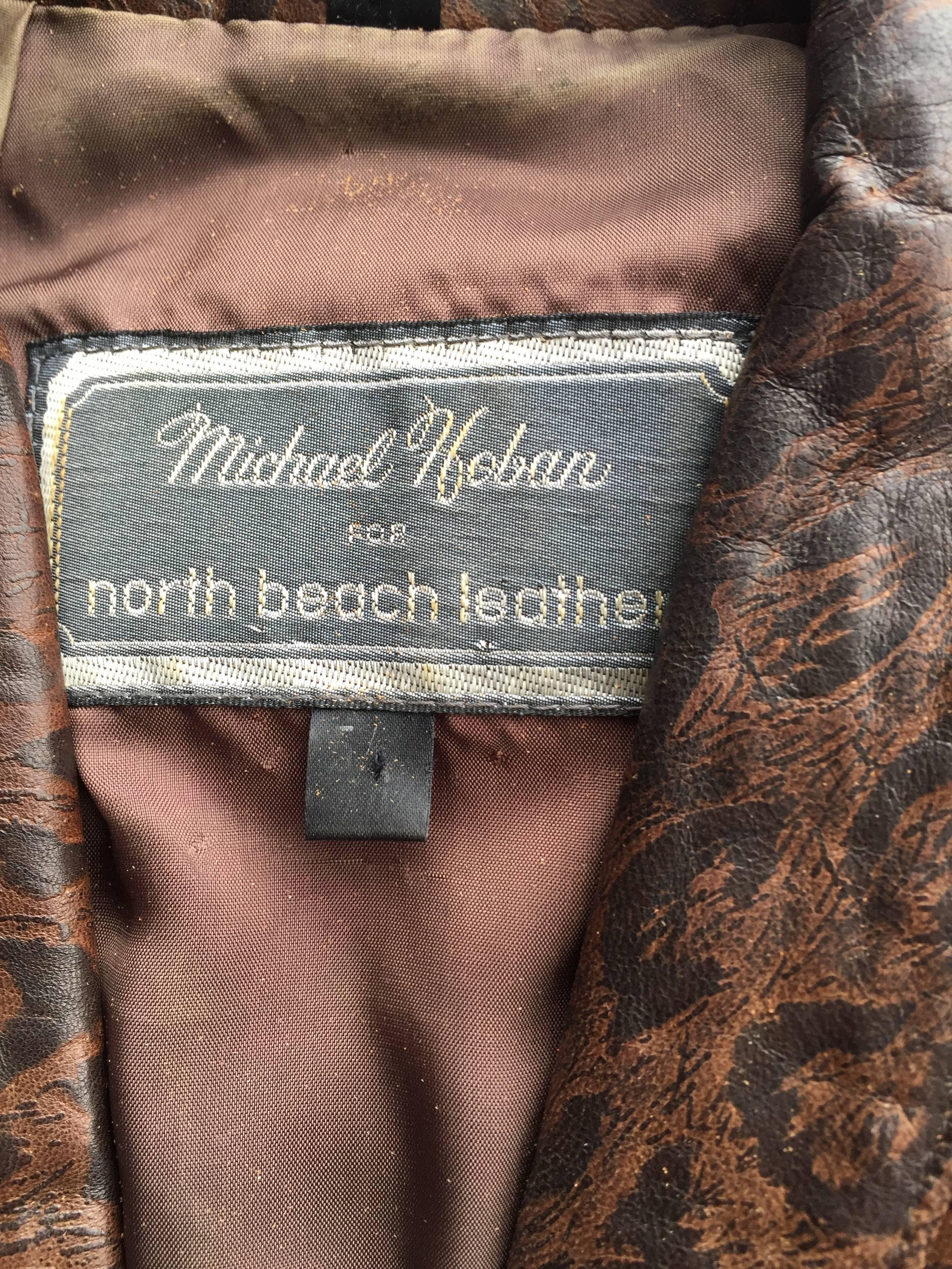 Michael Hoban for North Beach Leather Leopard Print Avant Garde Vintage Jacket 5