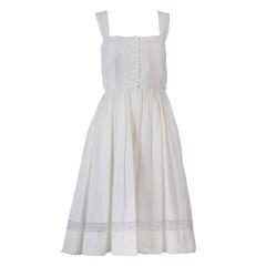 Vintage Lanvin Haute Couture Cotton and Lace Sun Dress