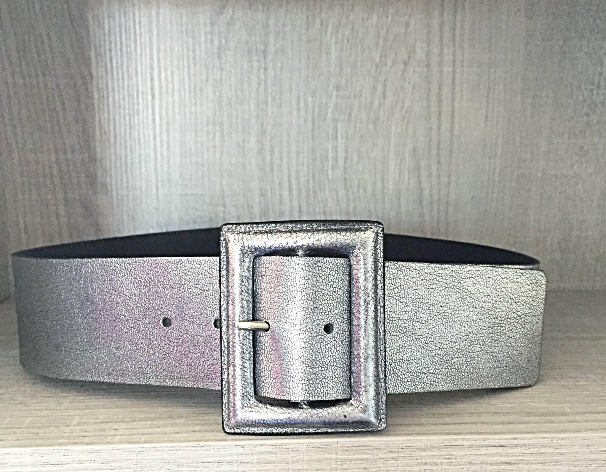 wide silver belt