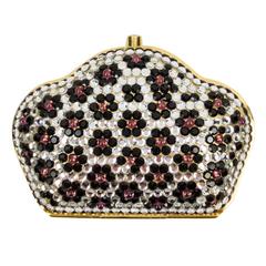 Used Fabulous Judith Leiber Swarovski Crystal Trinket Pill Box 