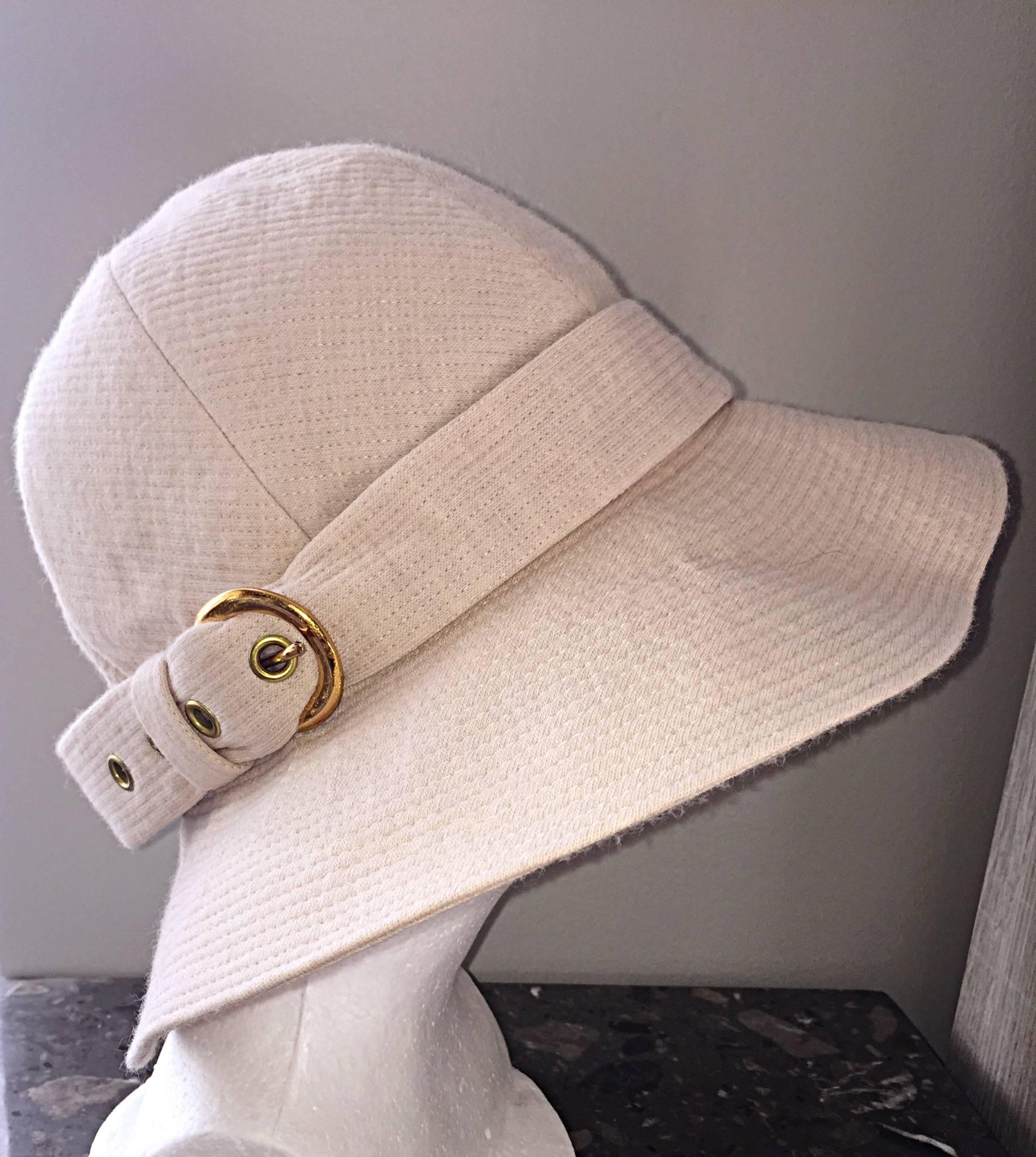 Rare Iconic Yves Saint Laurent Vintage Safari Hat from 1968 Safari Collection  In Excellent Condition In San Diego, CA