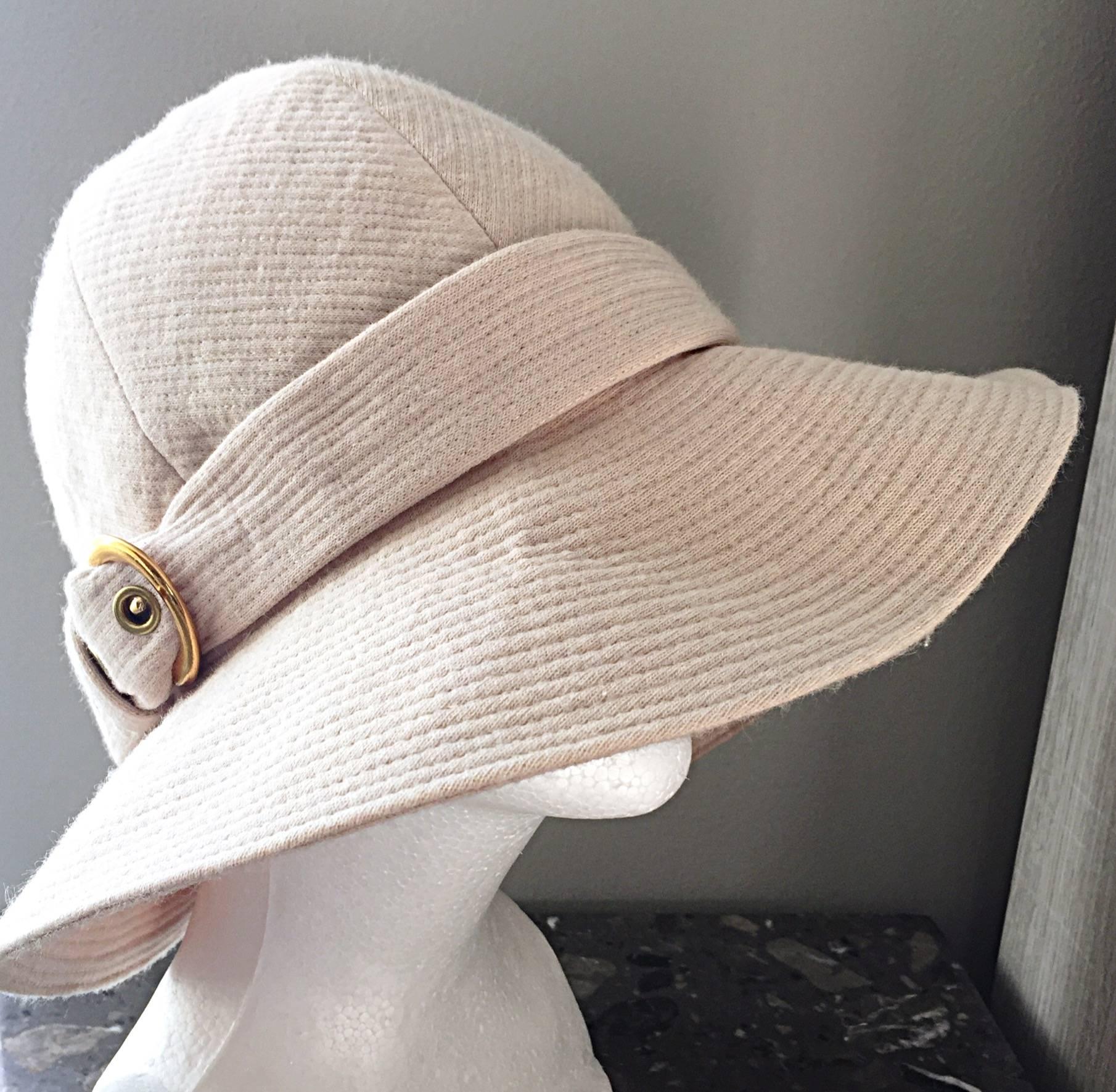 Beige Rare Iconic Yves Saint Laurent Vintage Safari Hat from 1968 Safari Collection 