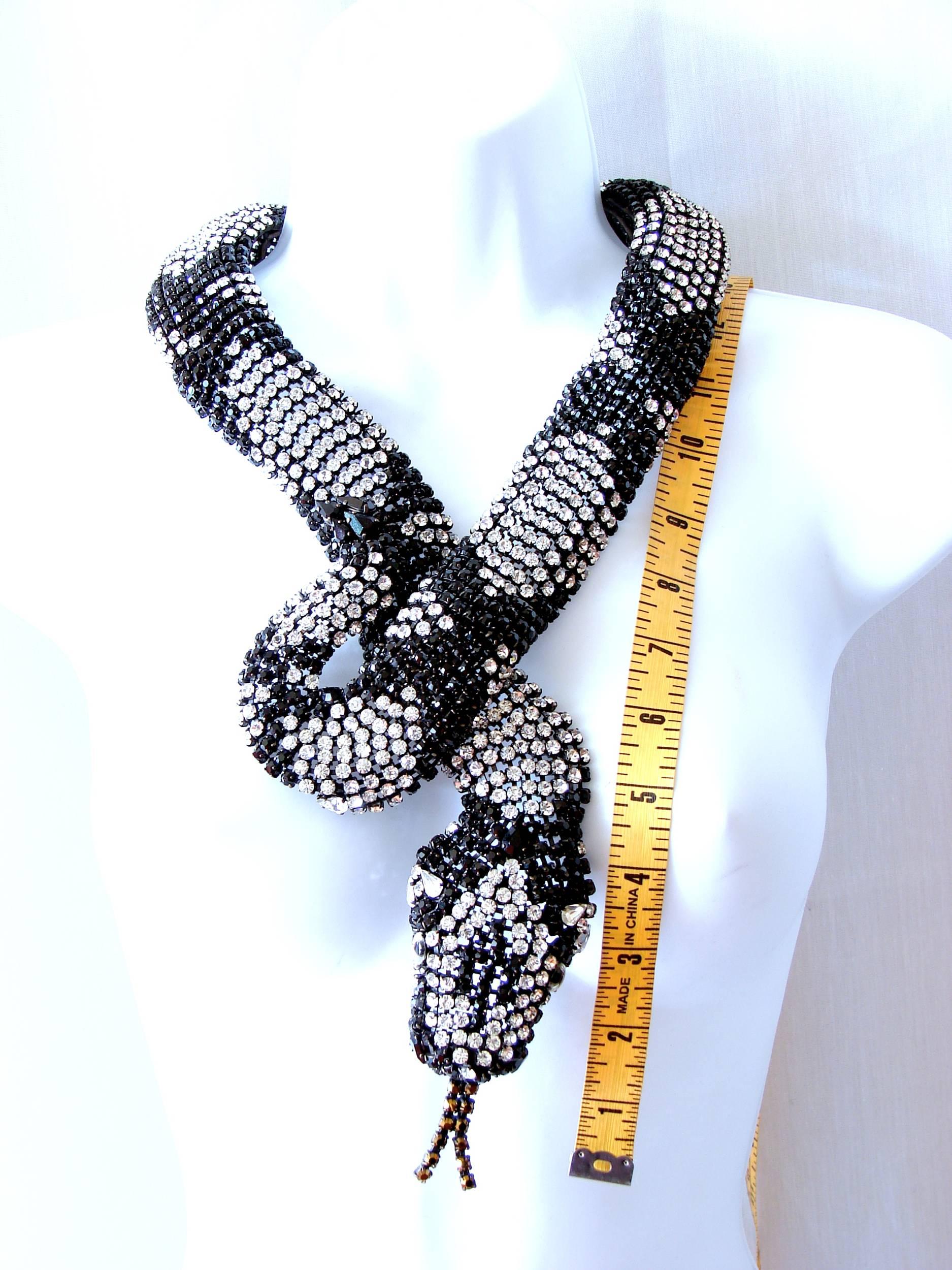Hanna Bernhard Paris Monumental Serpent Collar Snake Embellished Necklace  In Excellent Condition In Port Saint Lucie, FL